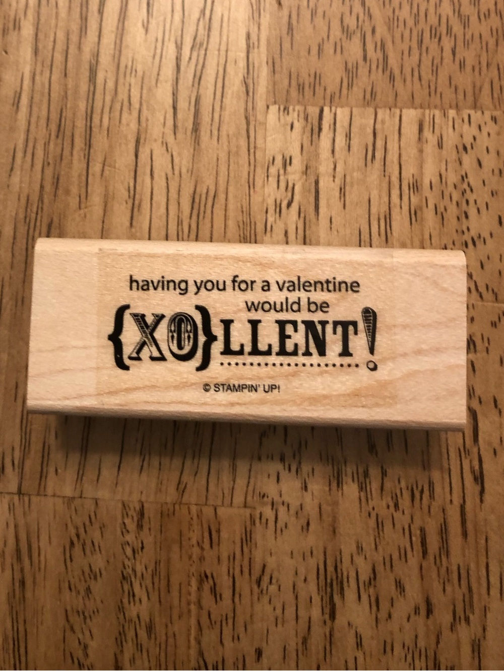 Stampin' Up! Wooden Valentine Sentiment Stamp in Natural Wood